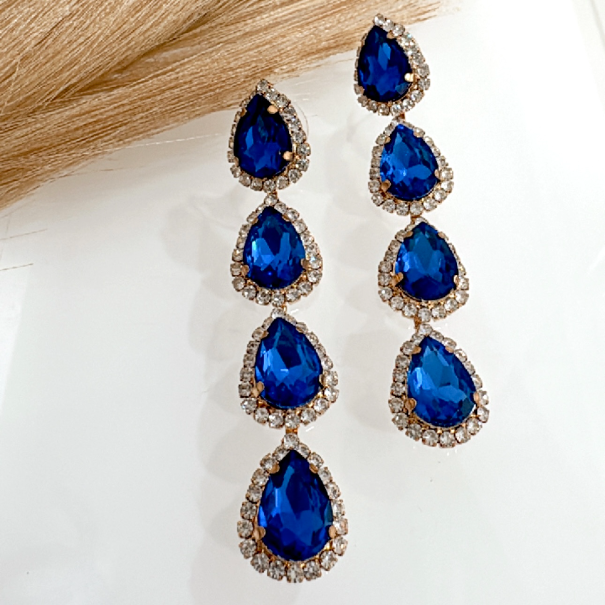 Κρεμαστά Σκουλαρίκια Strass  Δάκρυ Με Κρυστάλλους 